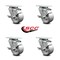 Service Caster 3 Inch Semi Steel Wheel Swivel Top Plate Caster Set with Brake SCC-20S315-SSR-TLB-4 - alternate 5